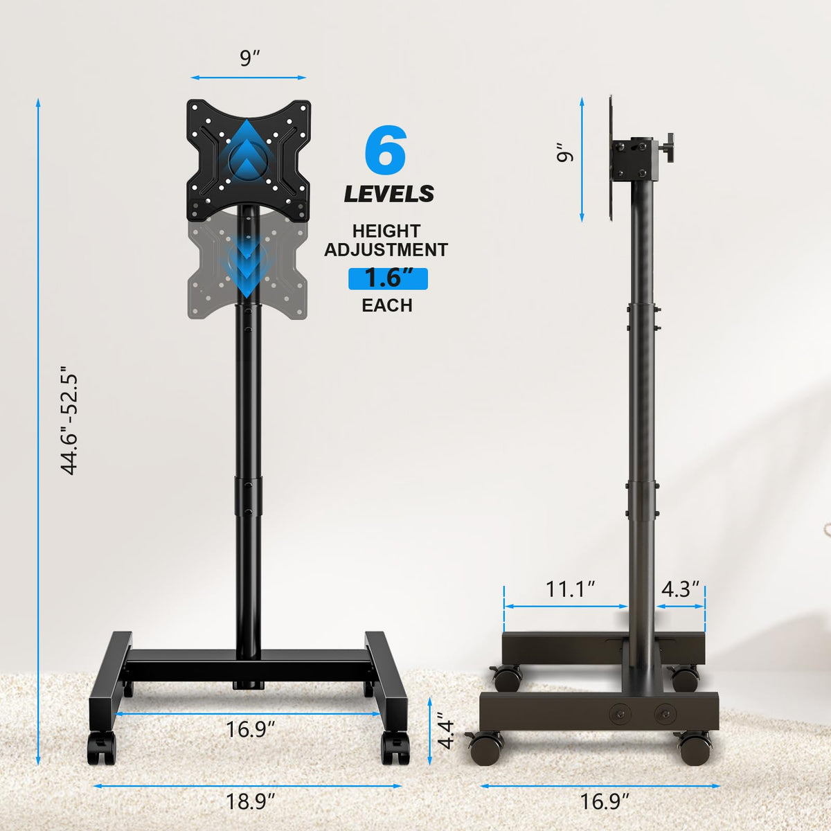 Rolling TV Stand for 13-50 Inch TVs C228