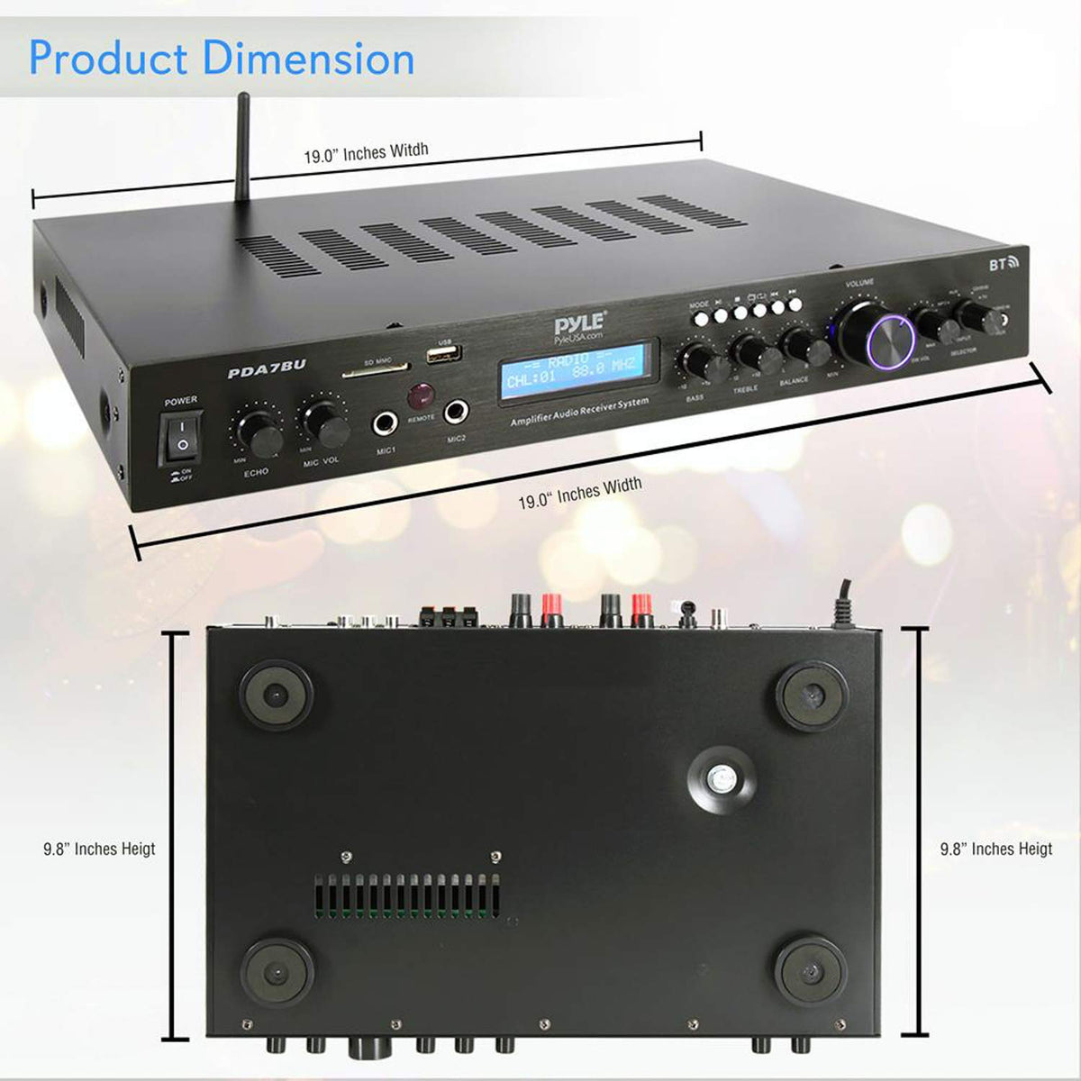 200 Watts 5 Channels Bluetooth Home Theater Amplifier R374