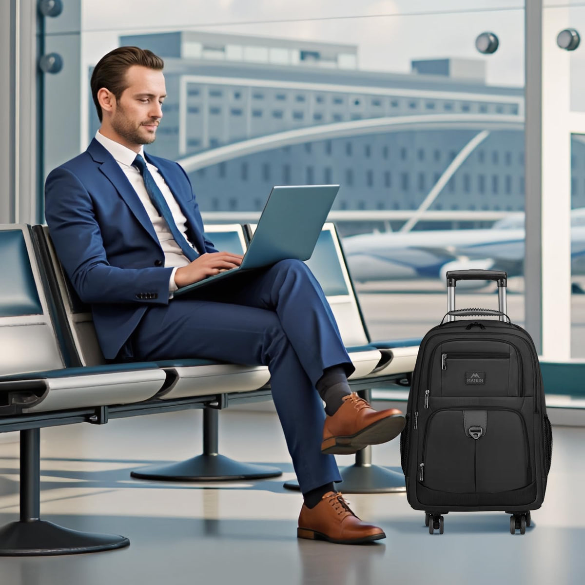 Rolling Backpack with 4 Wheels Y49786