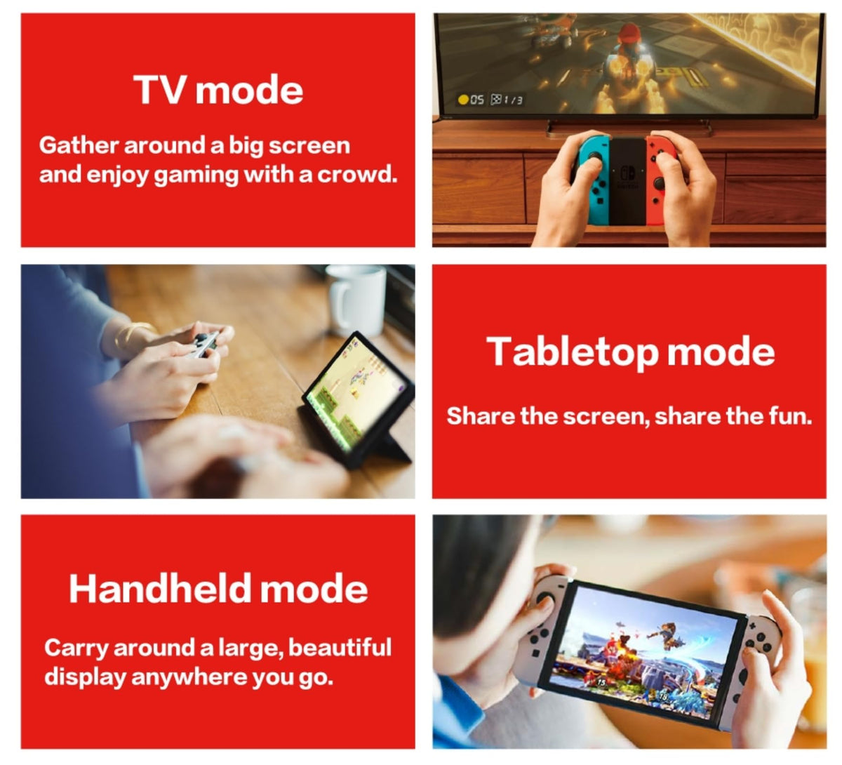 Nintendo Switch OLED Model with Neon Blue and Neon Red Joy-Con and 32GB Micro SD Card E1321