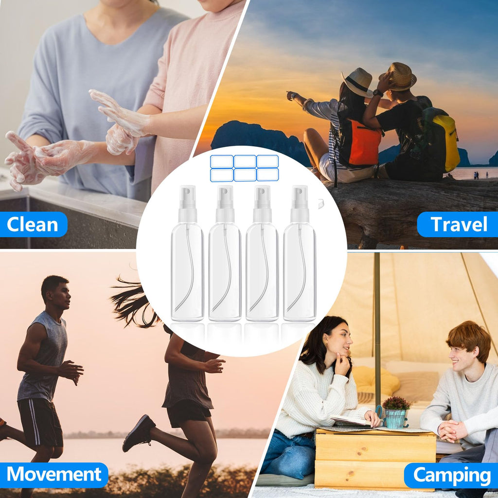 4 Pack 3.4 Oz Travel Bottles O756
