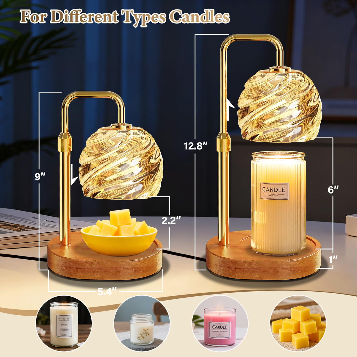 Candle Warmer Lamp with Timer Dimmable H73755