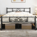 Black Metal Bed Frame with Headboard and Footboard H647865
