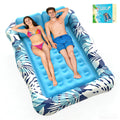 75"x64" XXL Inflatable Tanning Pool Lounger Float with Pillow Blue Z68812