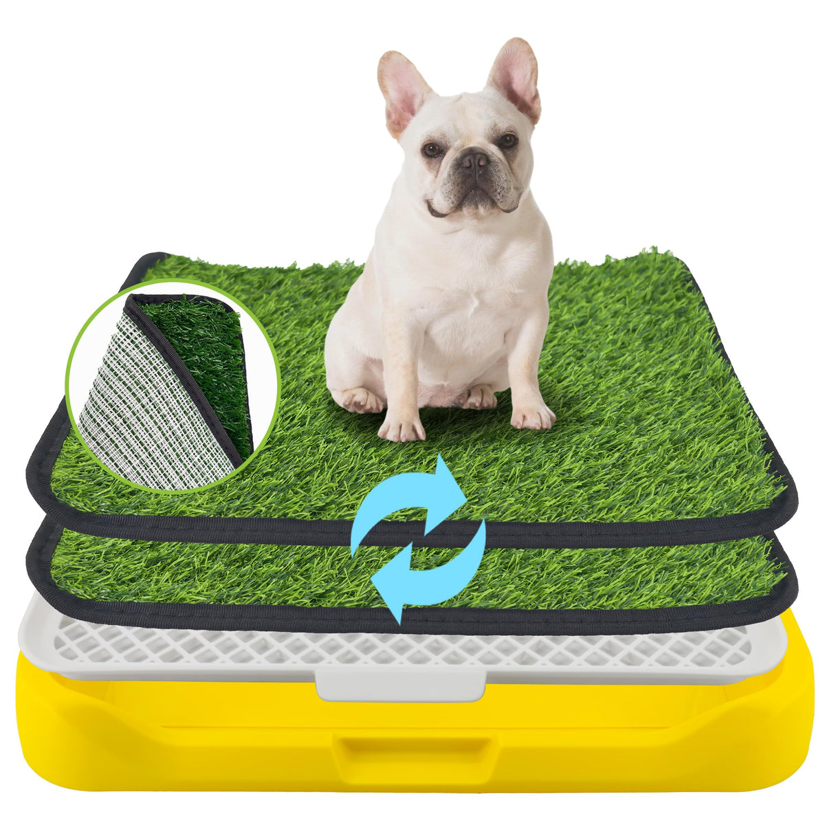 2Pack 18"x14" Artificial Dog Grass Potty Pad with Tray Y140