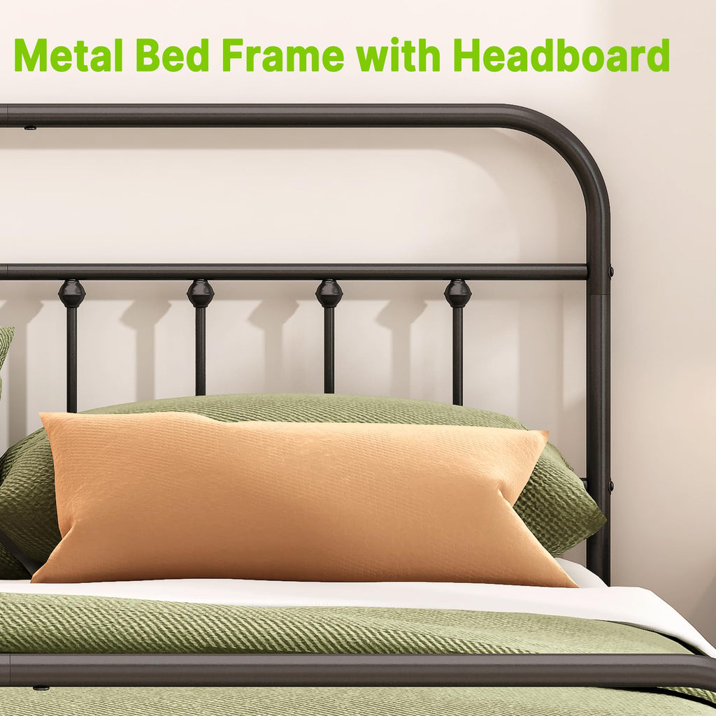 Queen Size Black Metal Bed Frame B337