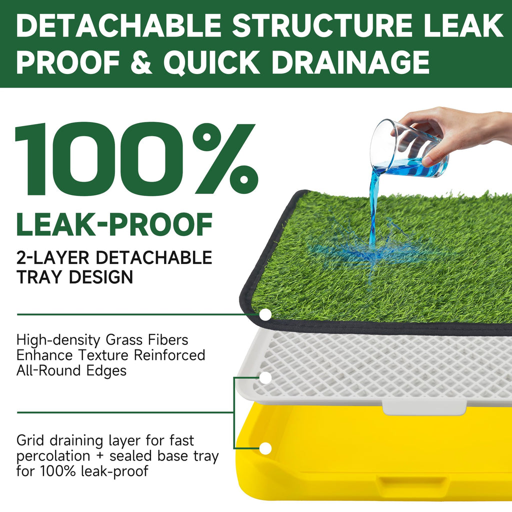 2Pack 18"x14" Artificial Dog Grass Potty Pad with Tray Y140