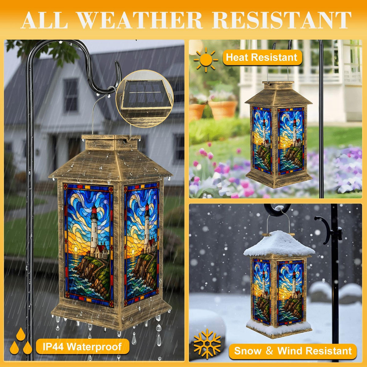 Solar Lantern Outdoor Waterproof LED Hanging Tabletop Lamp E77625