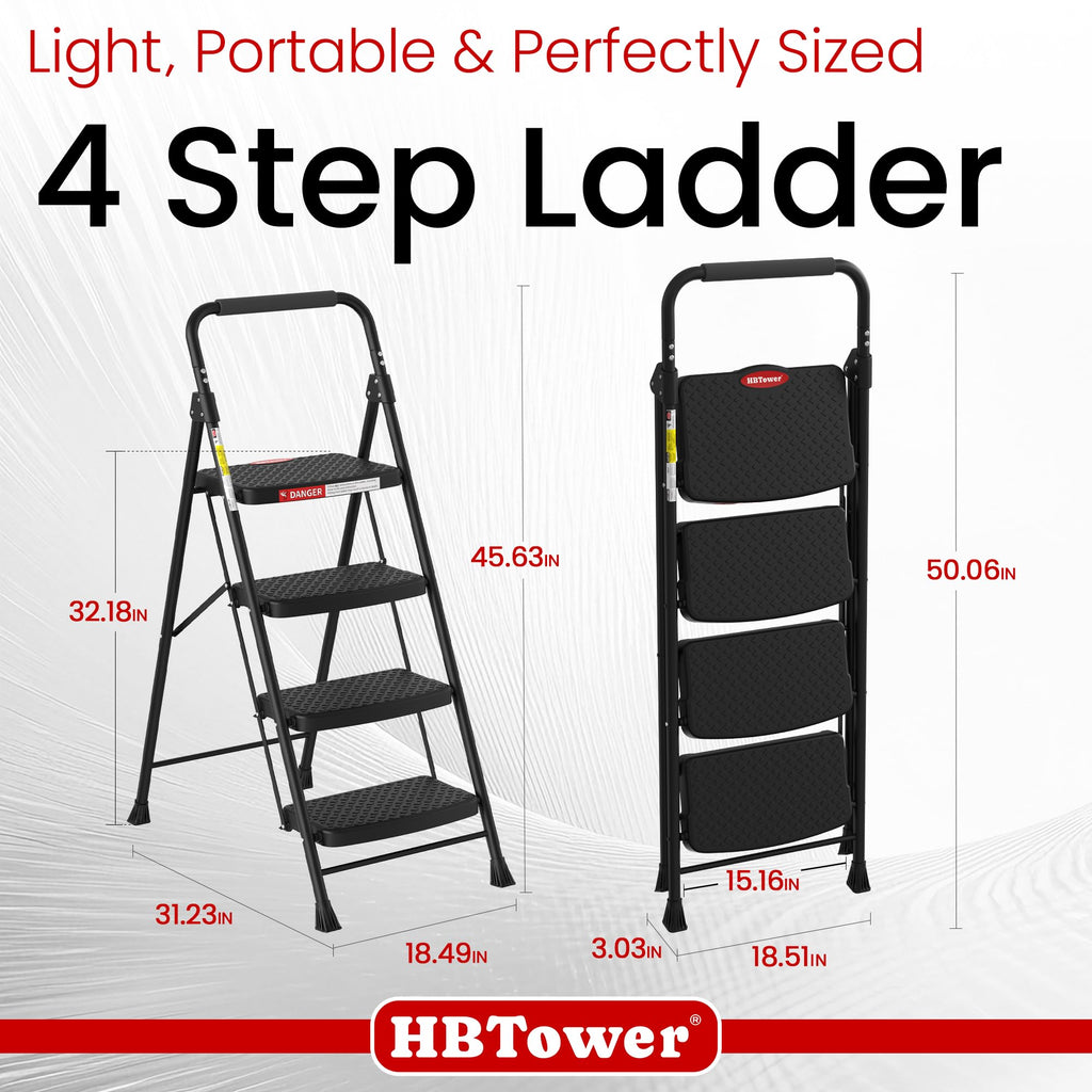 4 Step Ladder Foldable with Wide Anti-Slip Pedal O399