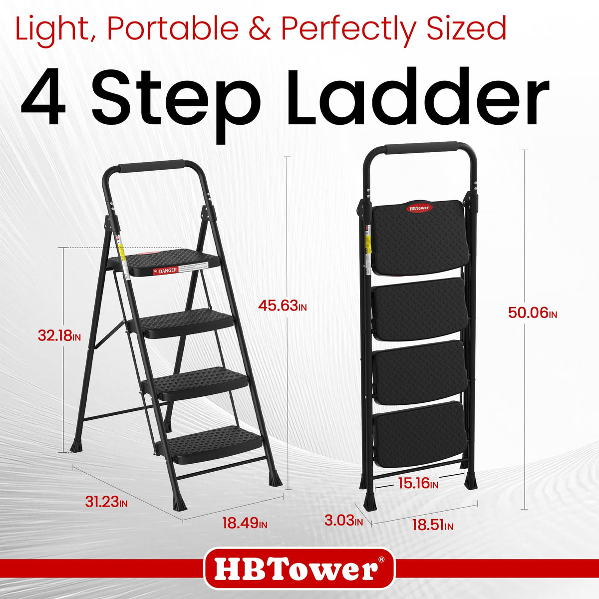 4 Step Ladder Foldable with Wide Anti-Slip Pedal O399