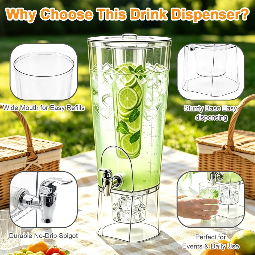 2 Gallon Drink Dispenser with Stand and Fruit Infuser V679872