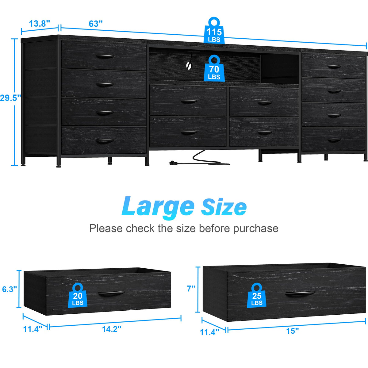 12 Drawers Dresser TV Stand Z196899