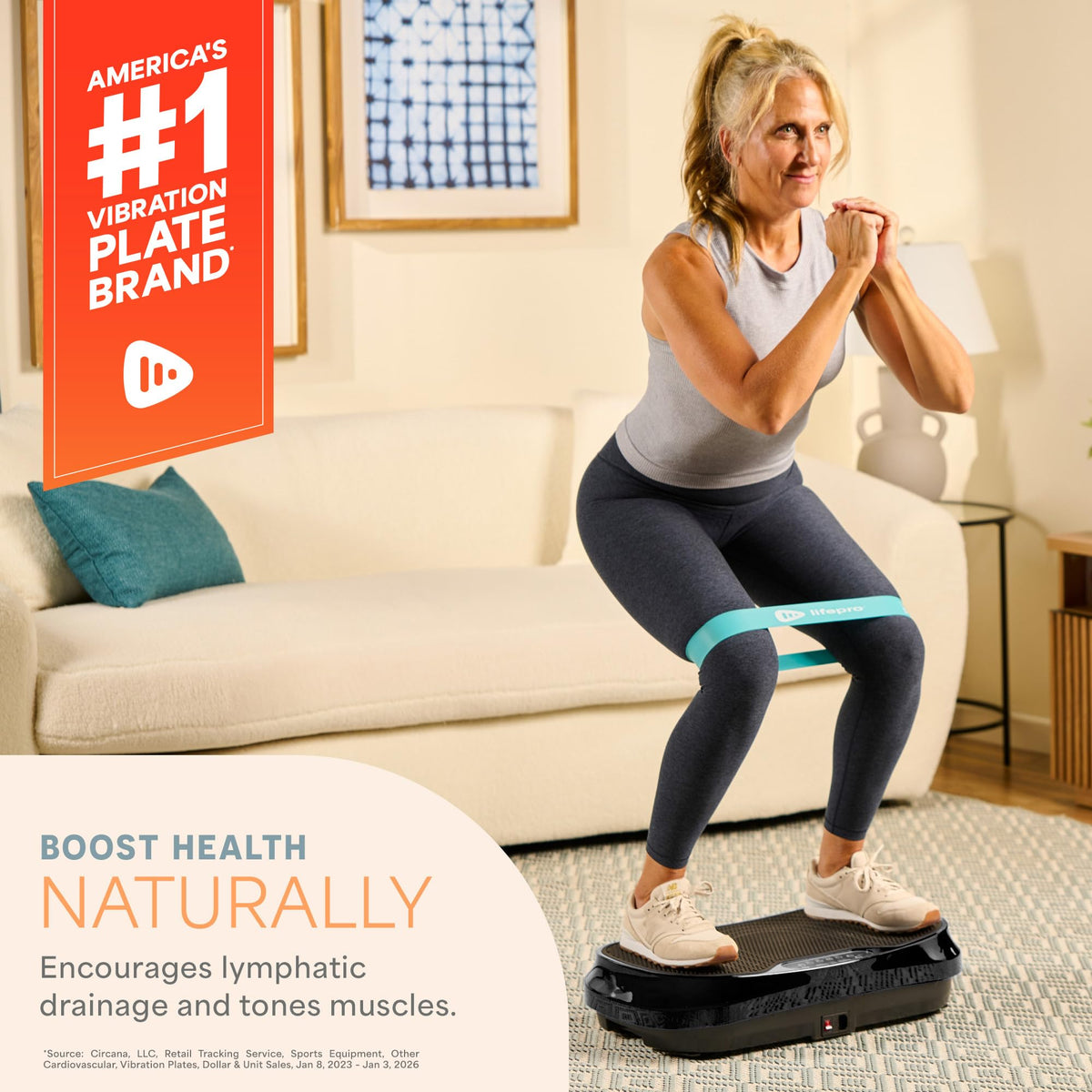 Mini Vibration Plate Exercise Machine with Resistance Bands Y6375