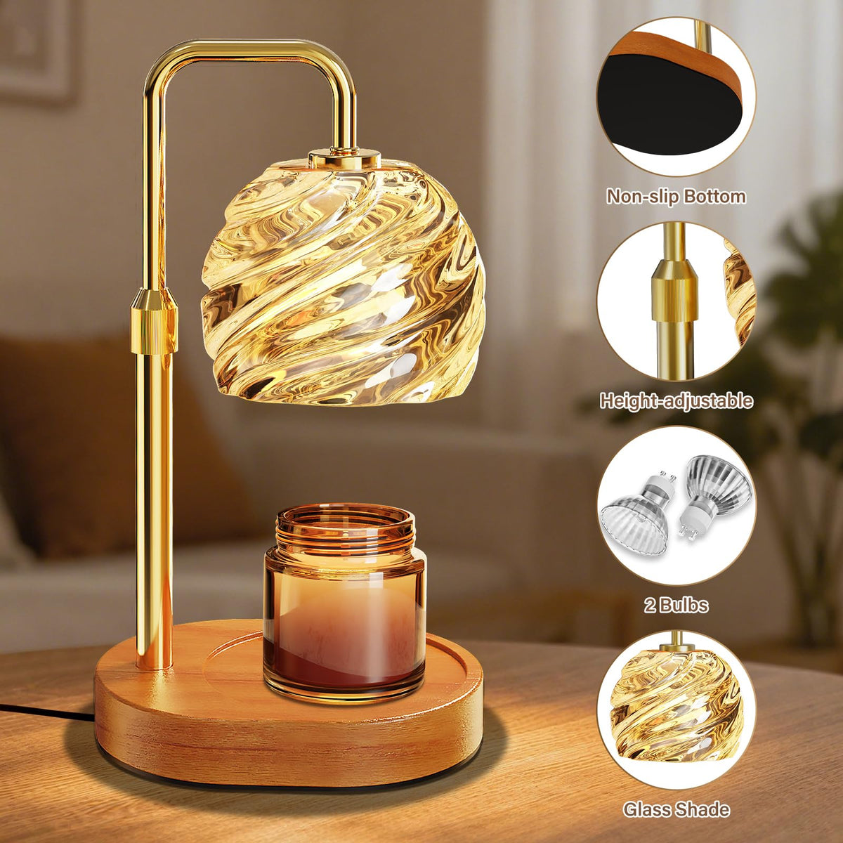 Candle Warmer Lamp with Timer Dimmable H73755