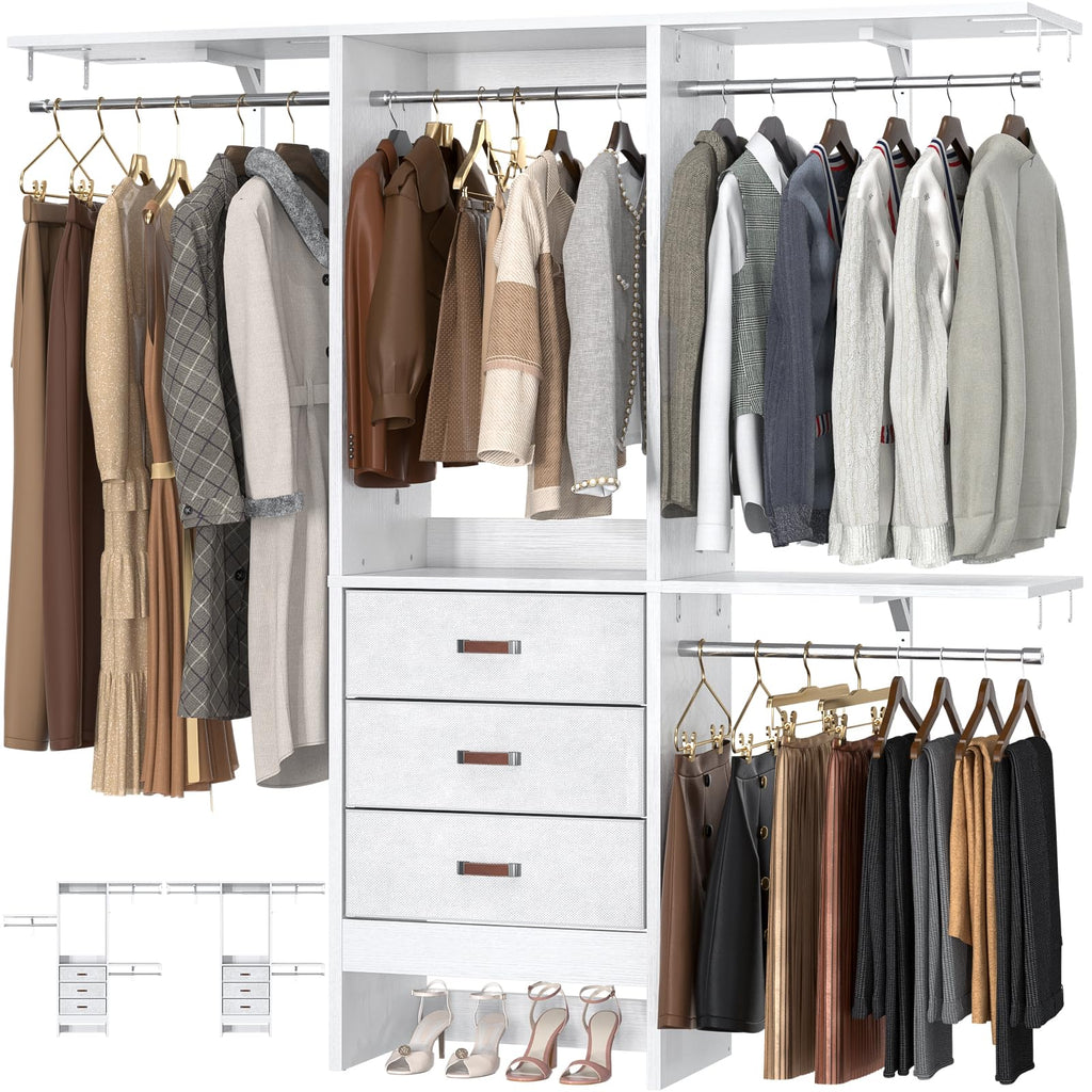 5FT Closet System with 3 Fabric Drawers S3318