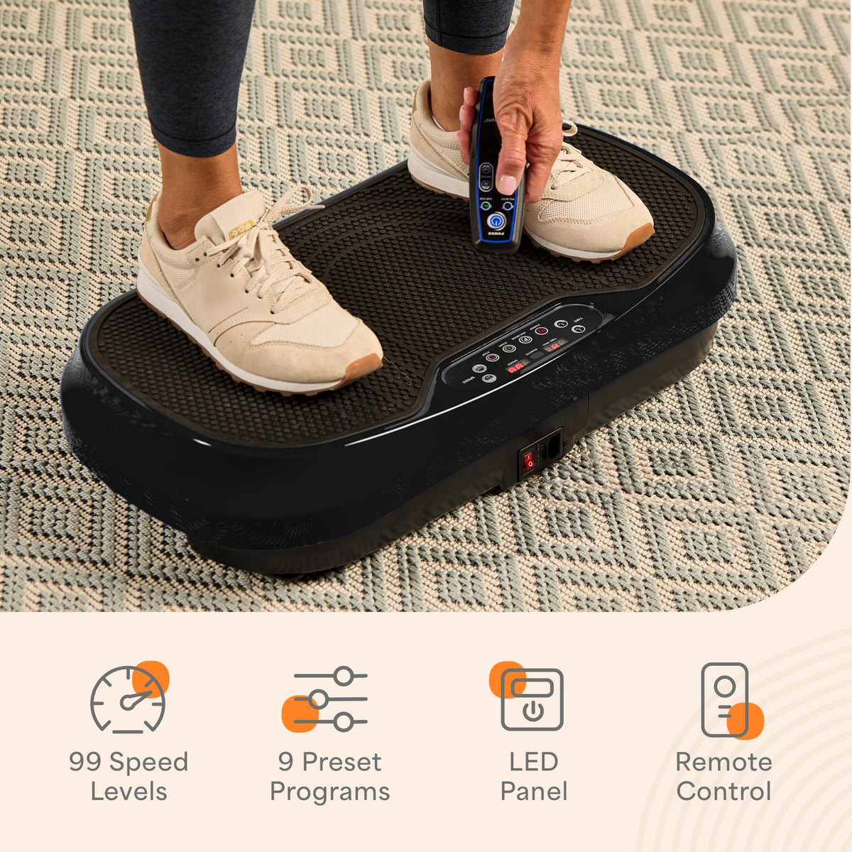 Mini Vibration Plate Exercise Machine with Resistance Bands Y6375