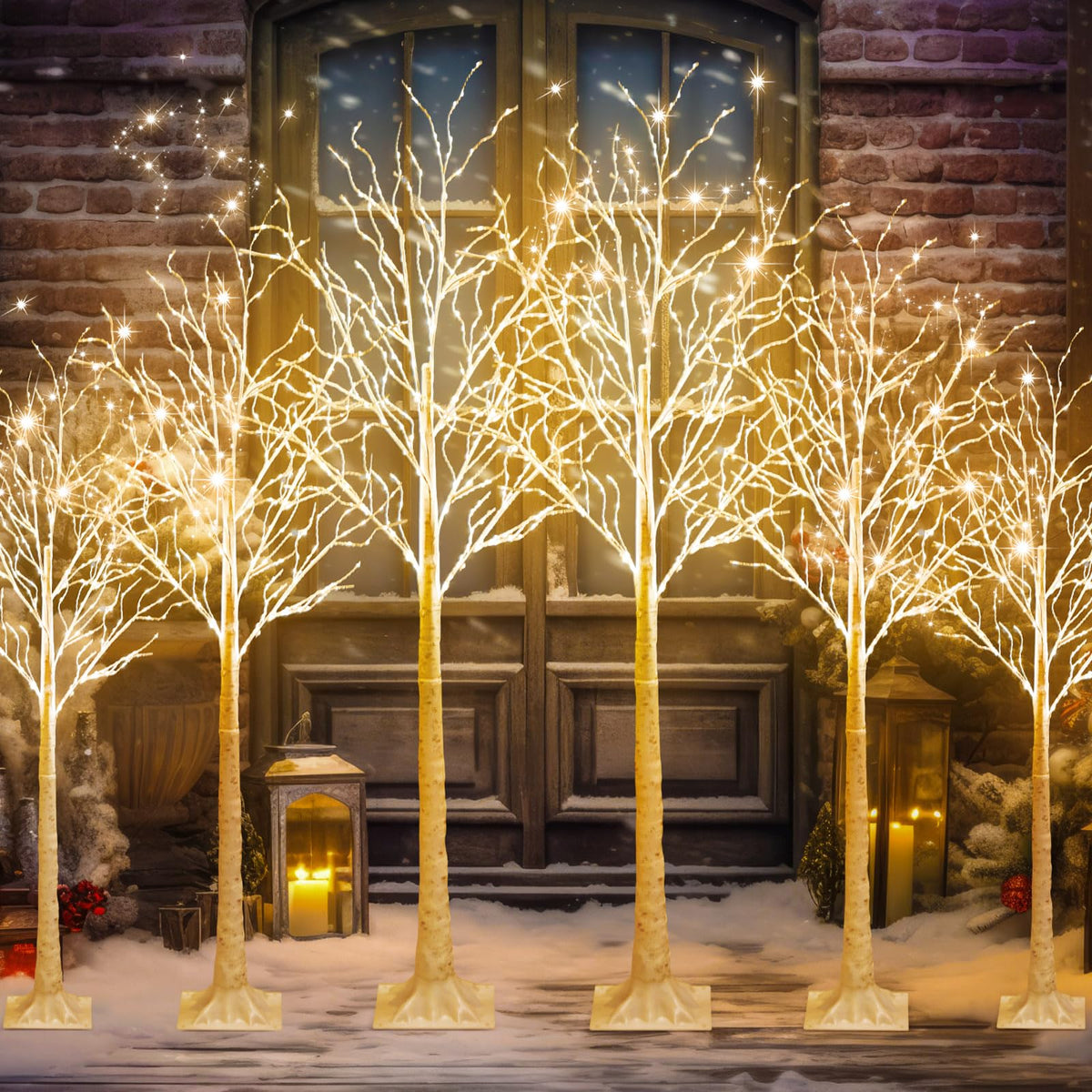 6 Pcs Lighted Birch Tree N764475