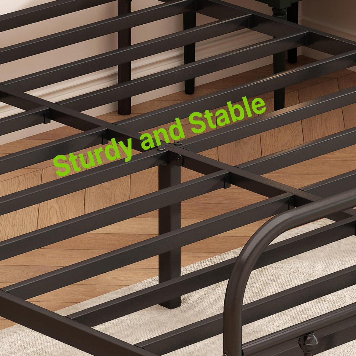 Queen Size Black Metal Bed Frame B337