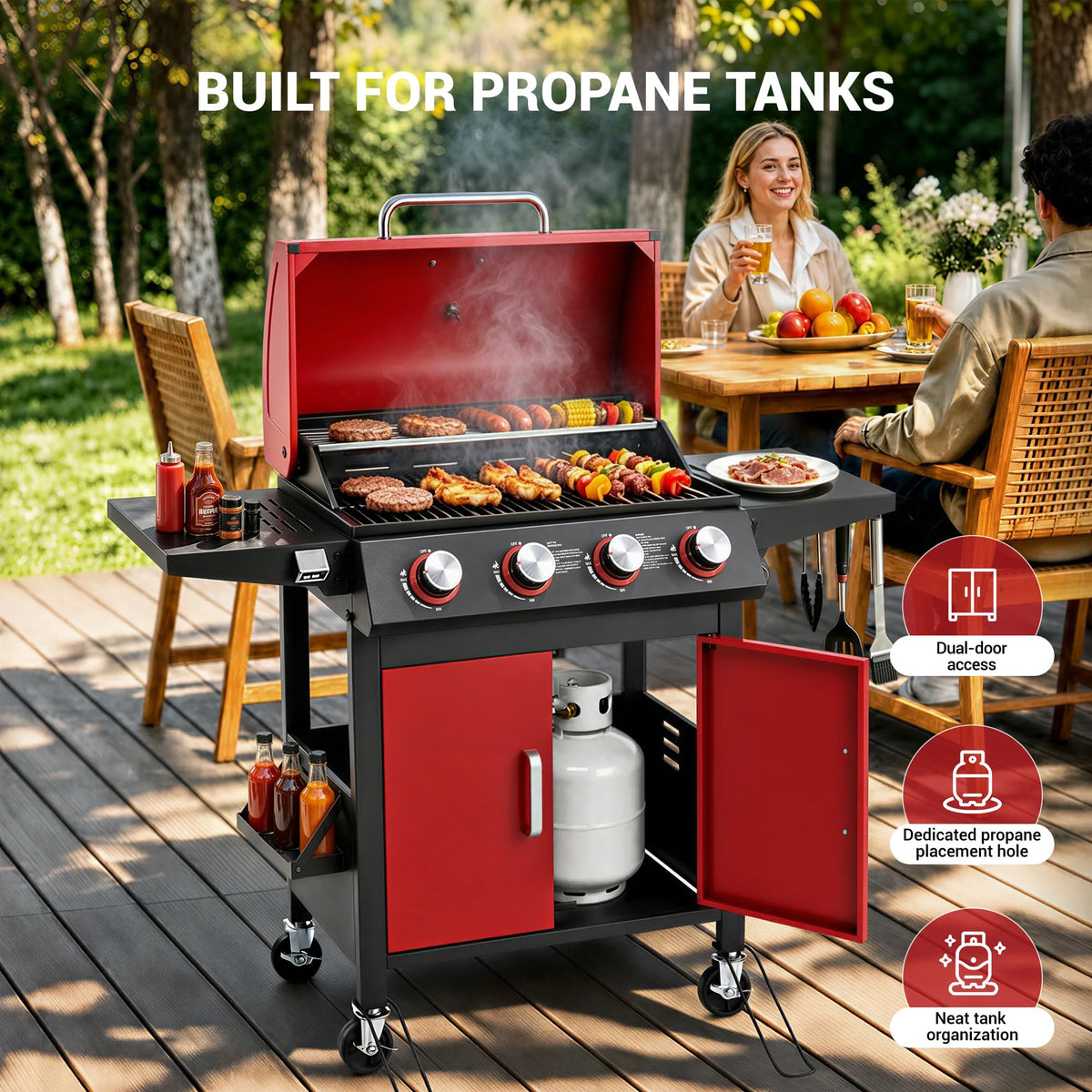 4-Burner Propane Gas Grill F7029