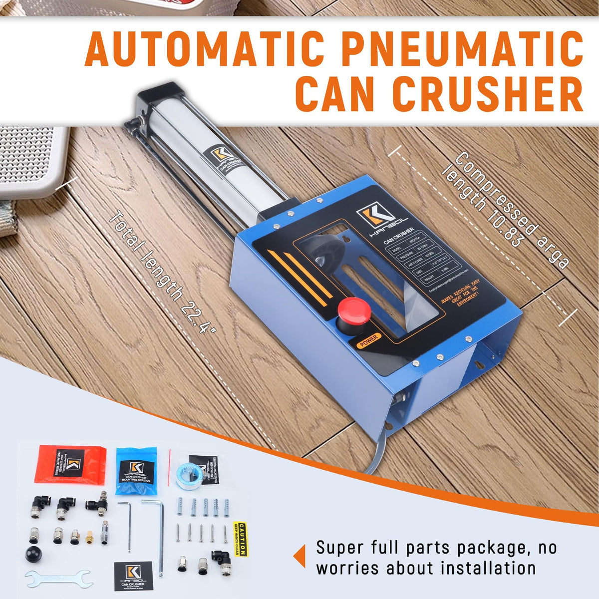 Pneumatic Air Powered Aluminum Can Crusher U121