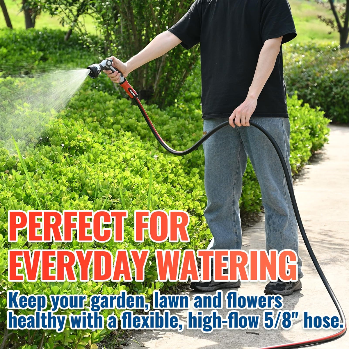 100ft Garden Hose 5/8in I.D. with Swivel Brass Handle F92926