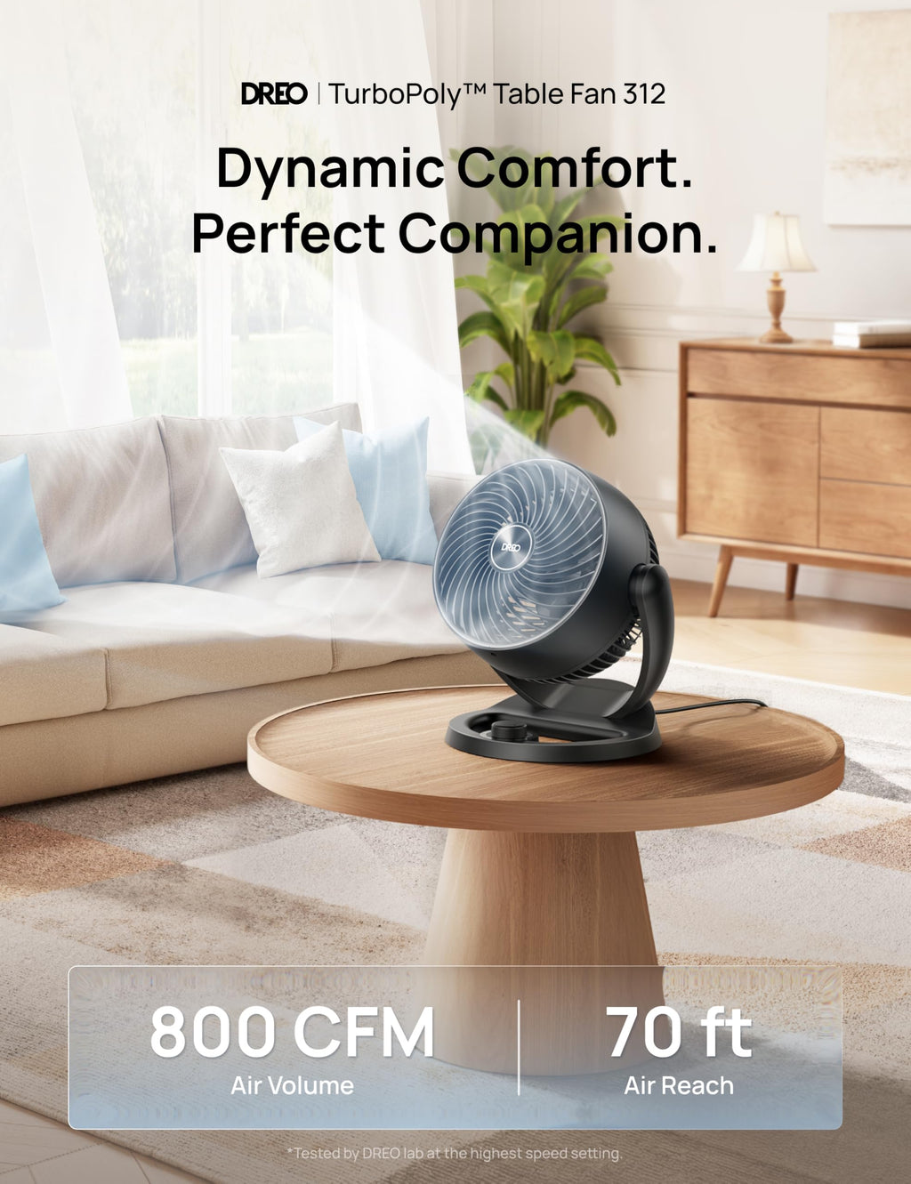 12 Inches 25db Quiet 3 Speeds Table Air Circulator Fan D4610