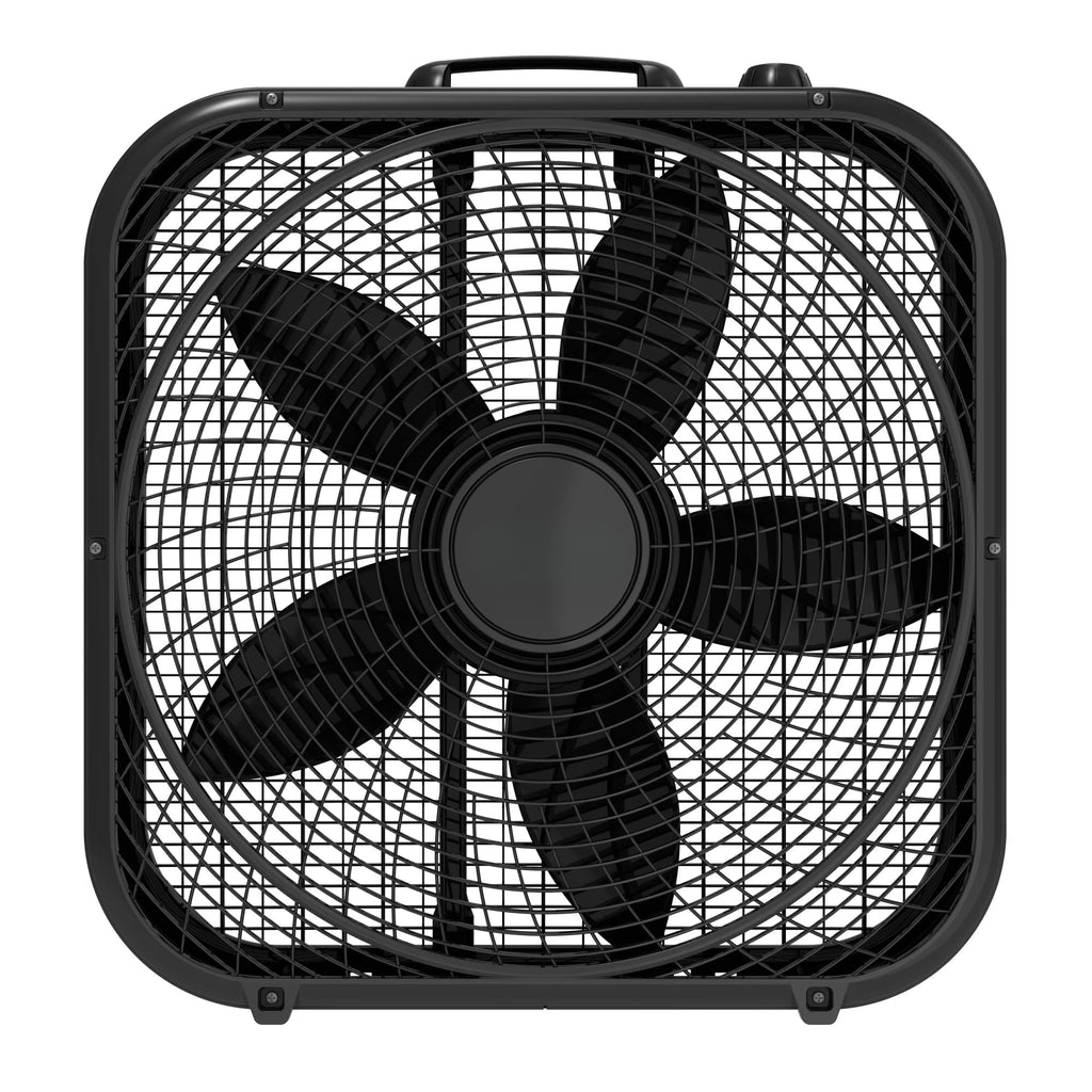 20 Inch Black 3-Speed Box Fan with Handle V488