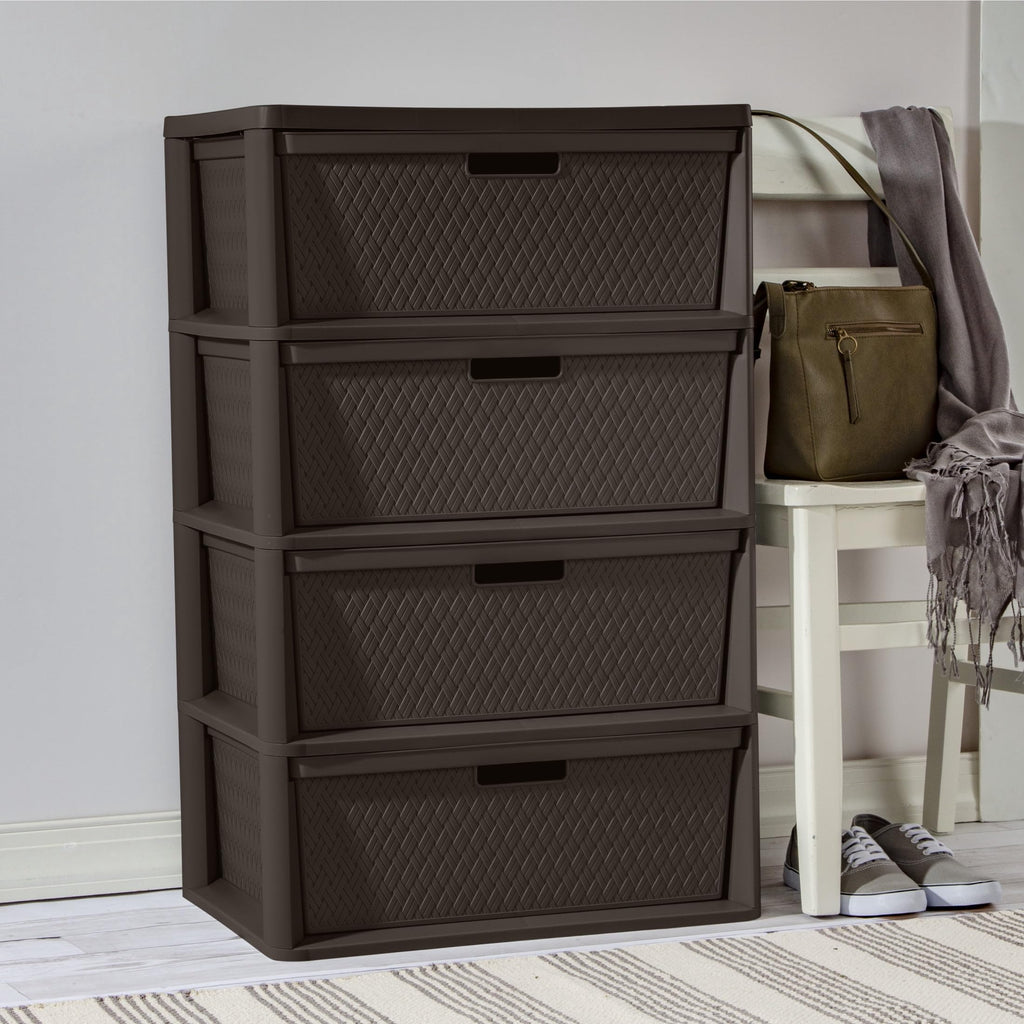4 Drawer Plastic Storage Organizer Brown Z795