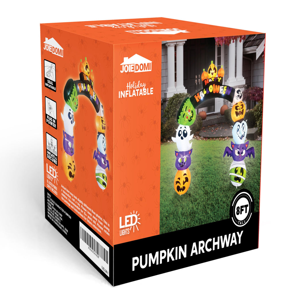 8 FT Halloween Inflatable Pumpkin Archway with LED Lights U822885