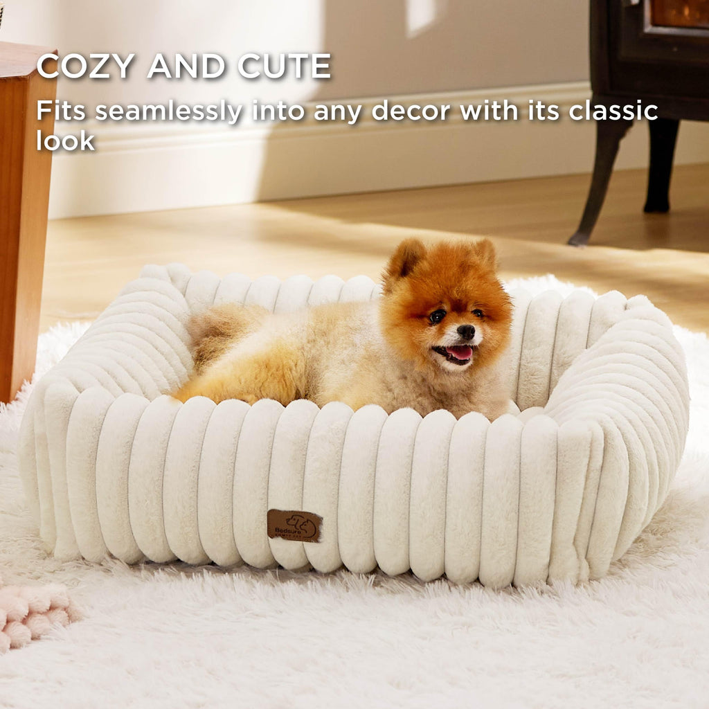 Cream Washable Dog Bed P418