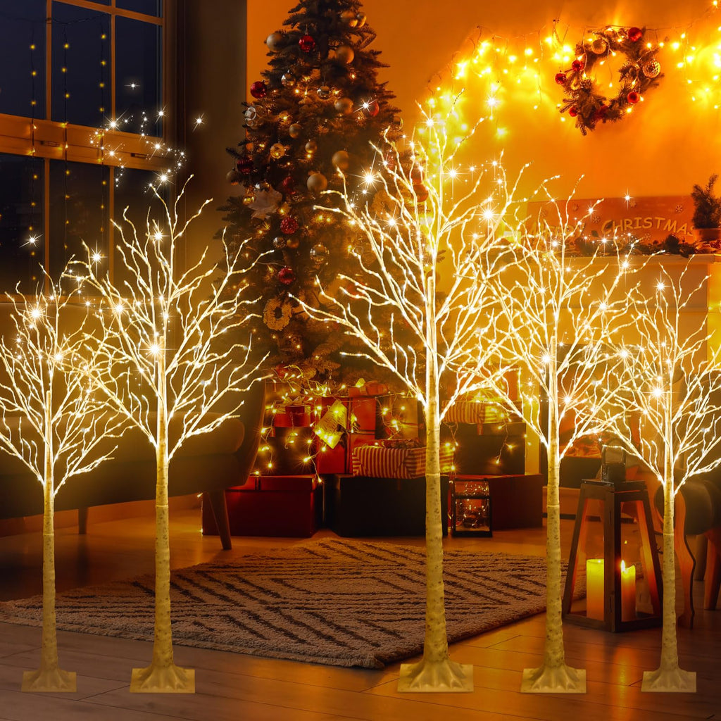 6 Pcs Lighted Birch Tree N764475