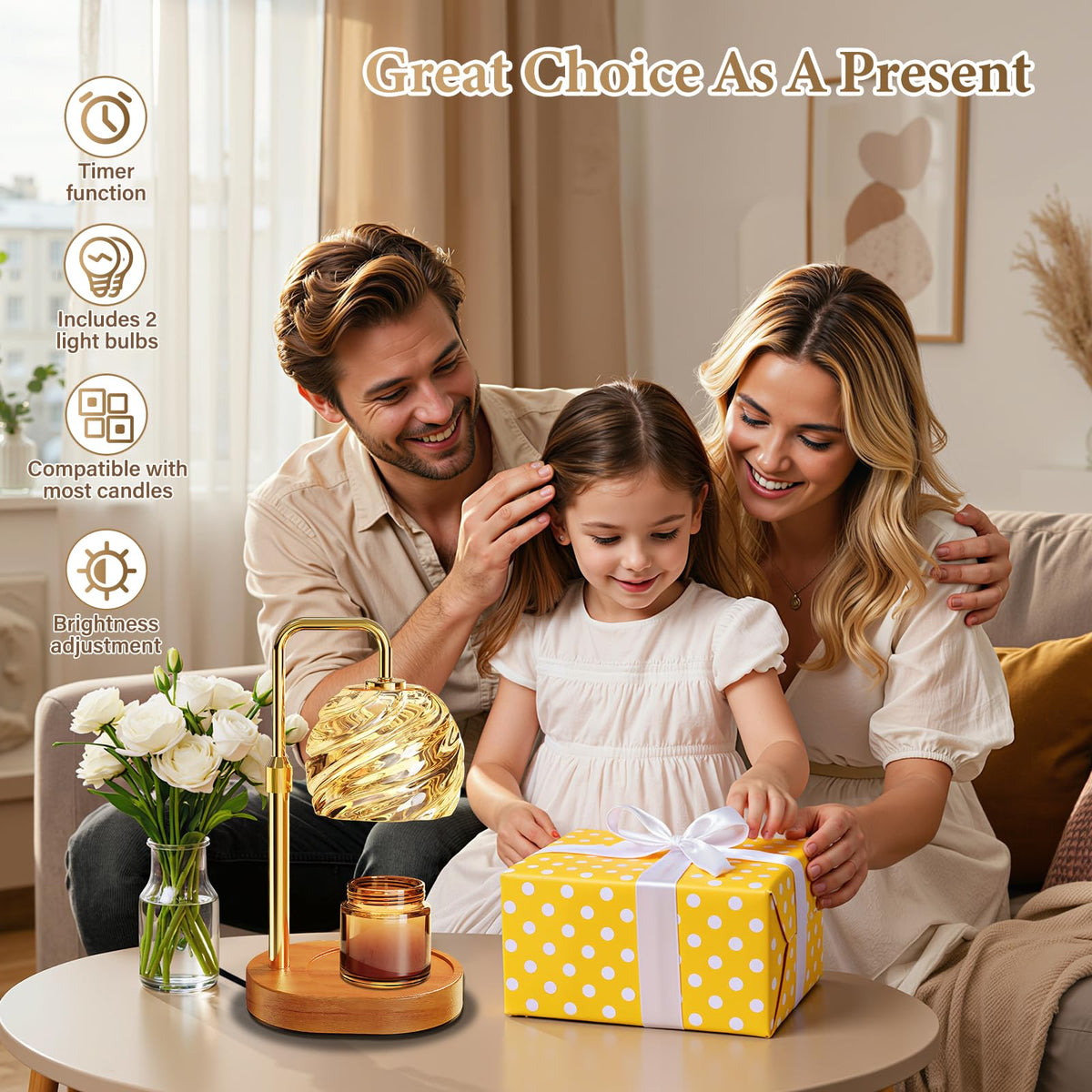 Candle Warmer Lamp with Timer Dimmable H73755
