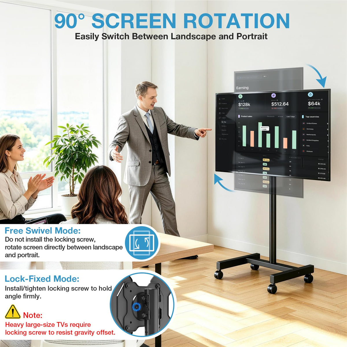 Rolling TV Stand for 13-50 Inch TVs C228