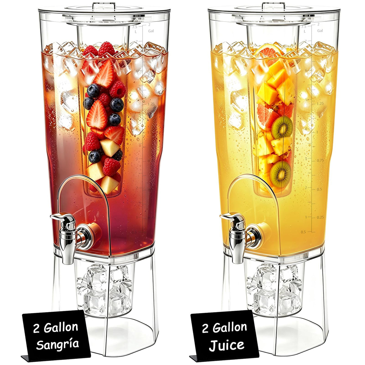 2 Gallon Drink Dispenser with Stand and Fruit Infuser V679872