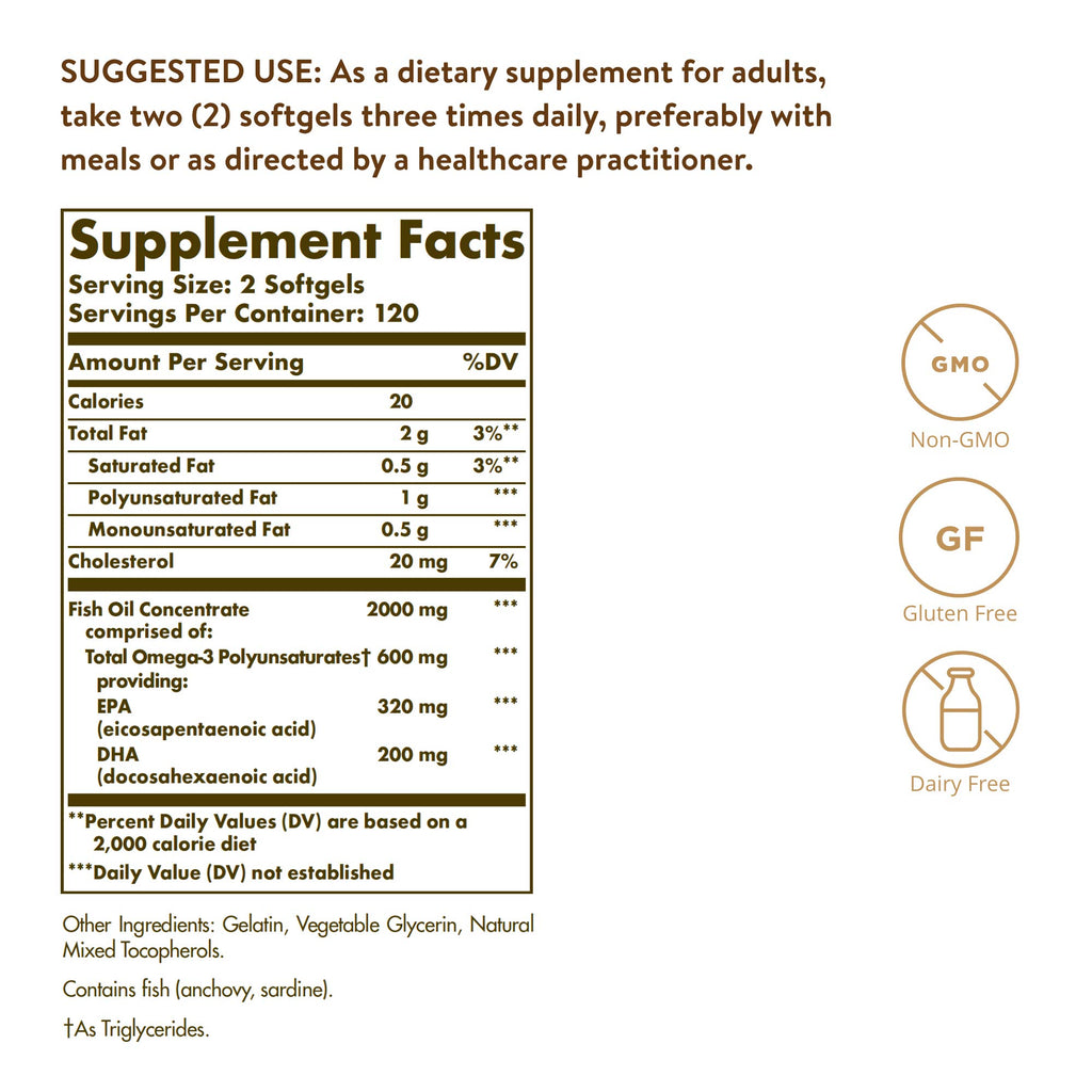Omega-3 Fish Oil Concentrate 240 Softgels S9251