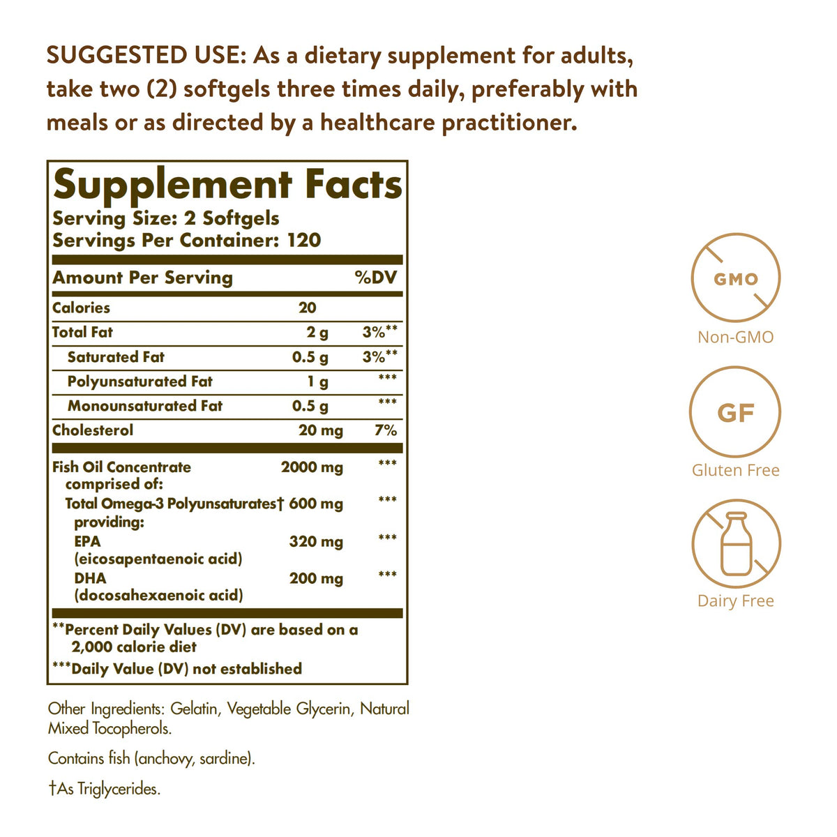 Omega-3 Fish Oil Concentrate 240 Softgels S9251