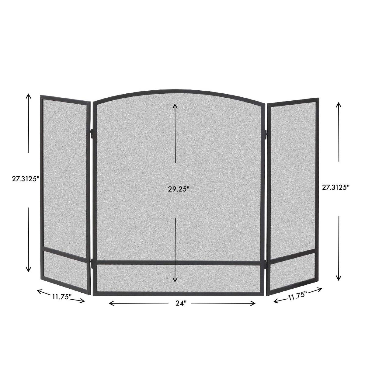 3-Panel Arch Screen with Double Bar Z275160