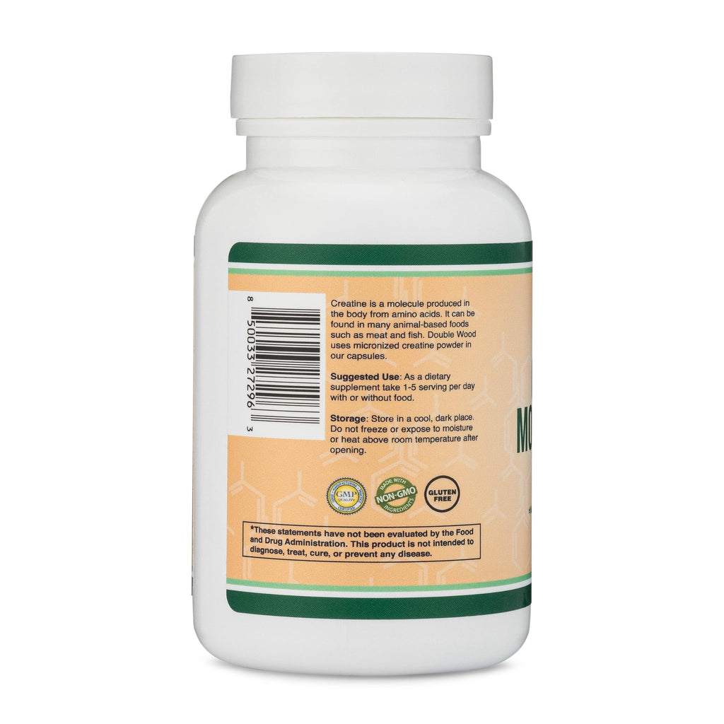 Creatine Monohydrate Capsules 1,000mg Vegan 120 Capsules H2049