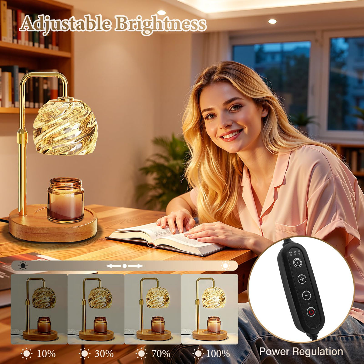 Candle Warmer Lamp with Timer Dimmable H73755