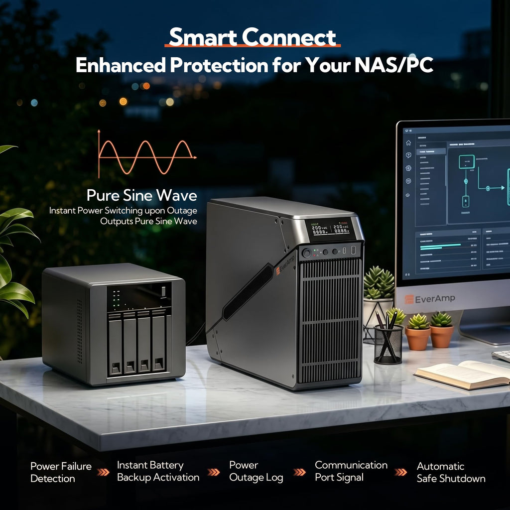 1500VA/1000W LiFePO4 UPS Battery Backup & Surge Protector Y66045