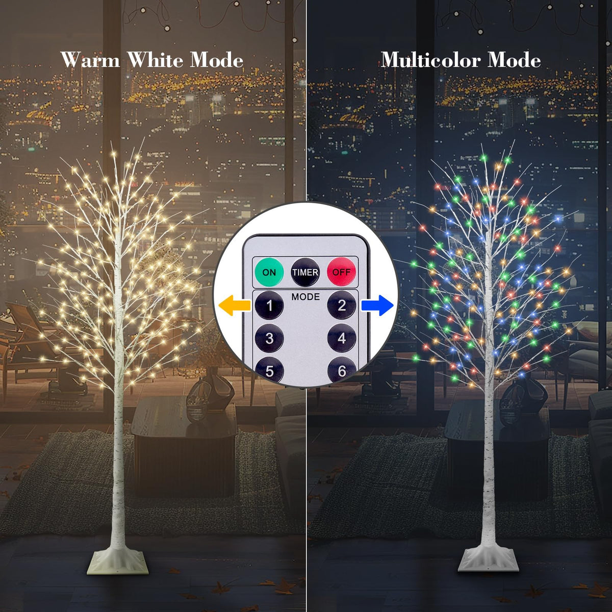 8FT Lighted Birch Tree with 210 LEDs X73611