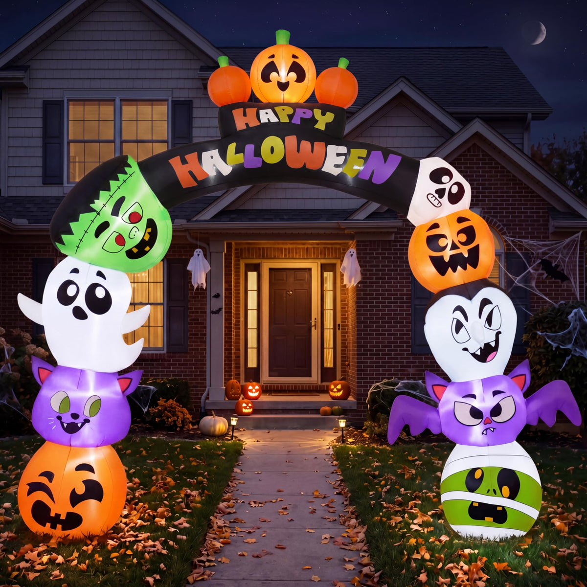 8 FT Halloween Inflatable Pumpkin Archway with LED Lights U822885