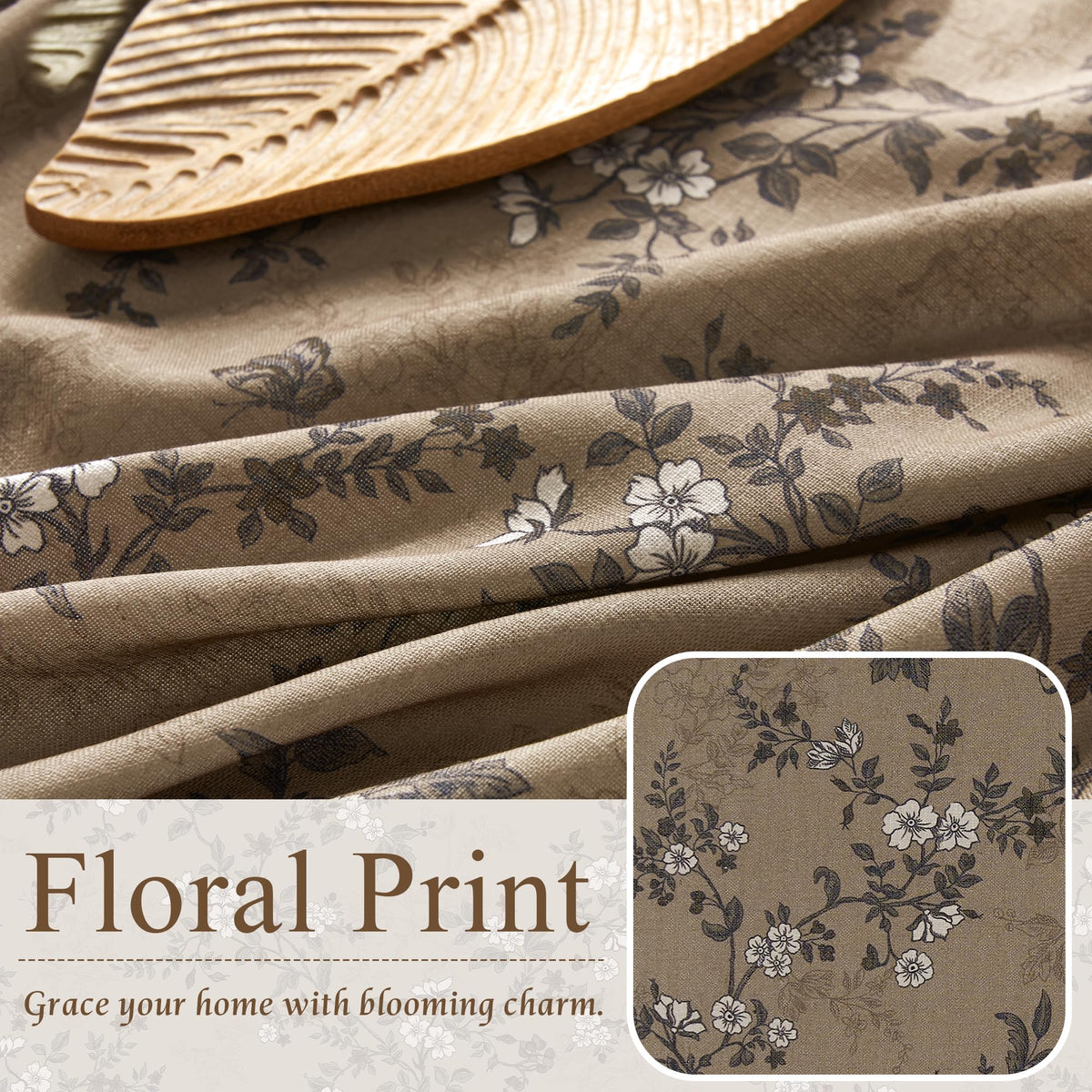 Extra Long Linen Floral Curtains 108 Inches I207590