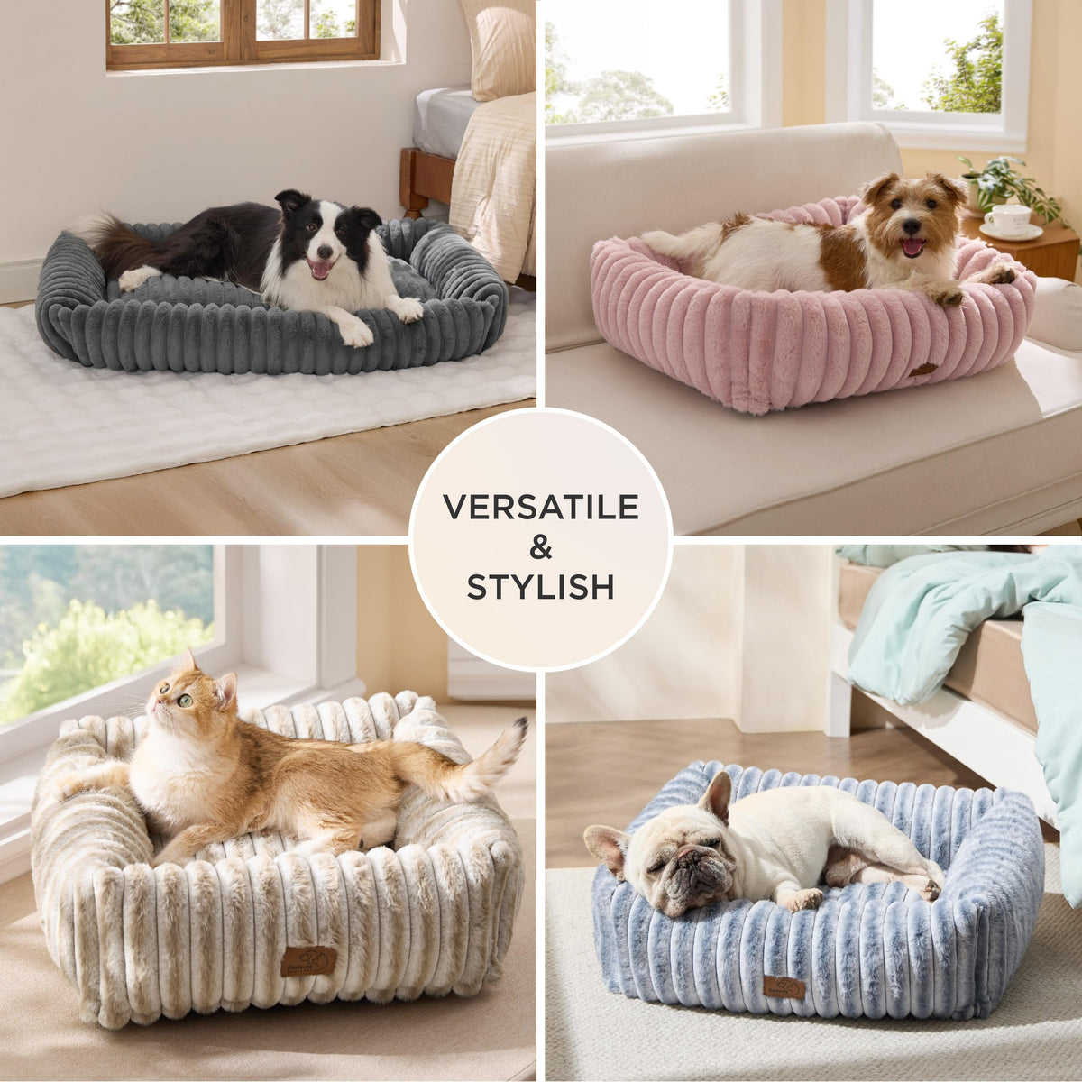 Cream Washable Dog Bed P418